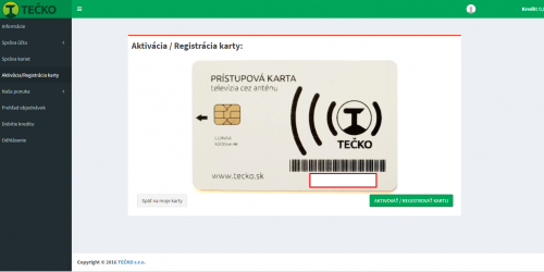 Aktivácia karty TEČKO aktivácia karty